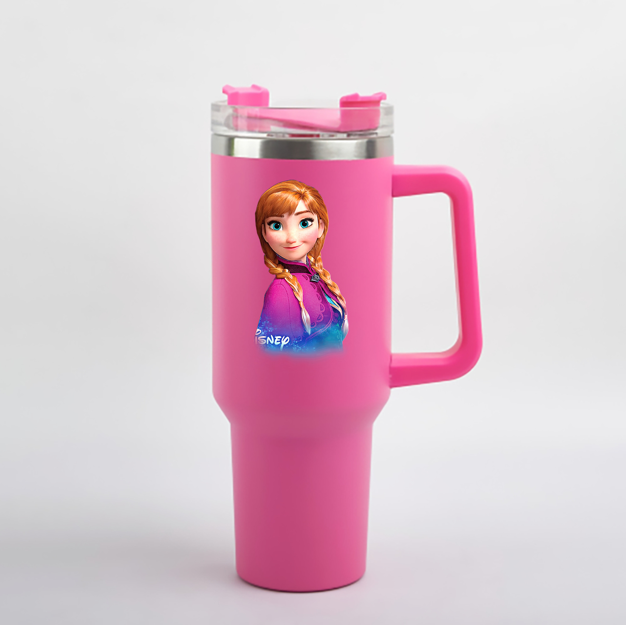（画像用） アナと雪の女王 アンナ エルサ Frozen Anna Elsa 1200mL車用タンブラー - クリスタルステッカー（プラスチックストロー付き）